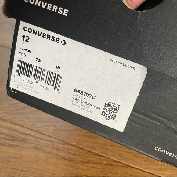 Girls Converse Sneakers with Shimmer Colored Stars EUC US 12 - Picture 12 of 15